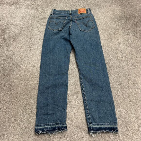 Levi's Premium Wedgie Straight Leg Button Fly Denim Jeans Womens 25 High Rise - Picture 2 of 16